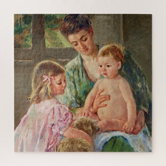 Kinder, die mit Hund spielen von Mary Cassatt Puzzle (Vertikal)