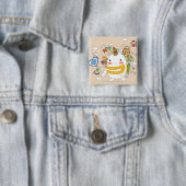 Kinder, die mit Monster spielen Button (Beispiel)