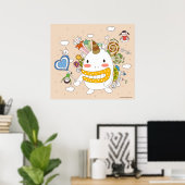 Kinder, die mit Monster spielen Poster (Heimbüro)