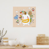 Kinder, die mit Monster spielen Poster (Küche)