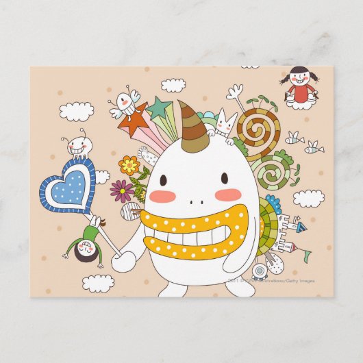 Kinder, die mit Monster spielen Postkarte (Vorderseite)