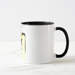 Kinder, die Penguin-Familien-Tasse zeichnen Tasse