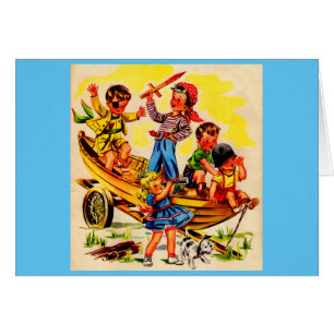 Kinder, die Piraten spielen