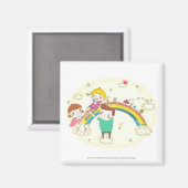Kinder, die Regenbogen spielen Magnet (Vorderseite/Rückseite)