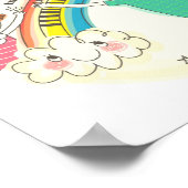 Kinder, die Regenbogen spielen Poster (Ecke)