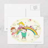 Kinder, die Regenbogen spielen Postkarte (Vorne/Hinten)
