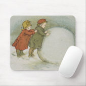 Kinder, die Schneebälle rollen Mousepad (Mit Mouse)
