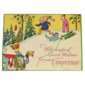 Kinder, die sich auf einem schneebedeckten Hügel n Große Geschenktüte (Vorderseite)