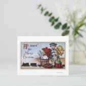 Kinder, die so tun, als wären sie in einem Zug Postkarte (Stehend Vorderseite)