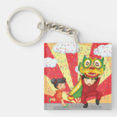 Kinder, die Spaß am Schlüsselanhänger haben (Vorderseite)