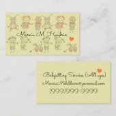 Kinder, die Spaß-Druck-Babysitting Visitenkarte (Vorne/Hinten)