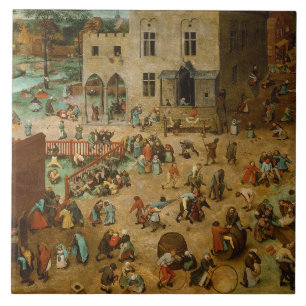 Kinder, die Spiele spielen (Pieter Bruegel der Ält Fliese