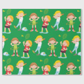 Kinder, die Sport spielen Geschenkpapier (Flach)