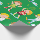 Kinder, die Sport spielen Geschenkpapier (Ecke)