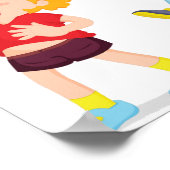 Kinder, die Sportposter spielen Poster (Ecke)