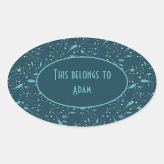 Kinder, die Star Comet Star Star Star Star Sky Sta Ovaler Aufkleber