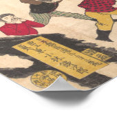 Kinder, die unter Pflaumenbäumen im Schnee spielen Poster (Ecke)