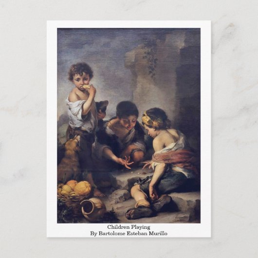 Kinder, die von Bartolome Esteban Murillo spielen Postkarte (Vorderseite)