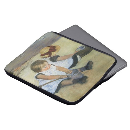 Kinder, die von Mary Cassatt am Strand spielen Laptopschutzhülle (Vorne Oben)