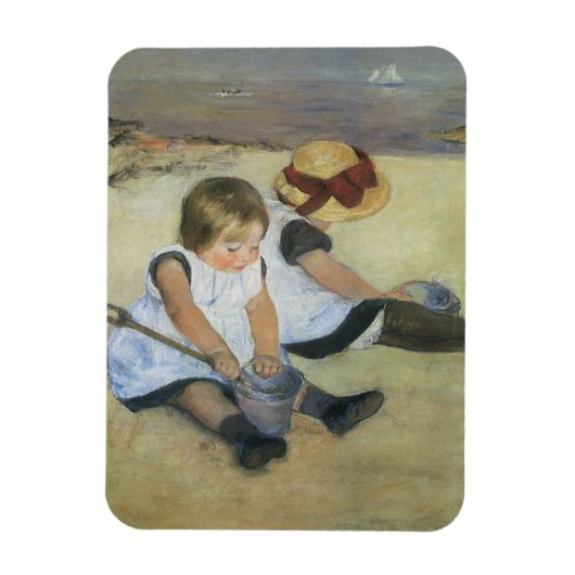 Kinder, die von Mary Cassatt am Strand spielen Magnet (Vertikal)