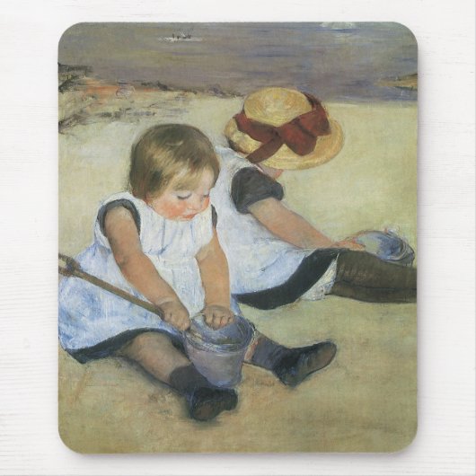 Kinder, die von Mary Cassatt am Strand spielen Mousepad (Vorne)