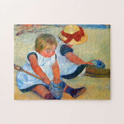 Kinder, die von Mary Cassatt am Strand spielen  Puzzle (Horizontal)