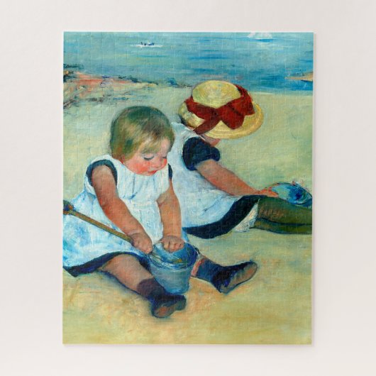 Kinder, die von Mary Cassatt am Strand spielen Puzzle (Vertikal)