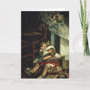 Kinder, die von Spielzeug träumen Feiertagskarte