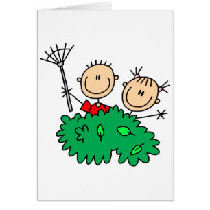 Kinder, die Yardwork-Karte tun