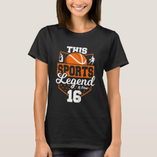 Kinder Diese Sportlegende ist jetzt 16 Basketballs T-Shirt
