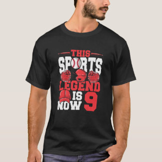 Kinder Diese sportliche Legende ist jetzt 9 Baseba T-Shirt