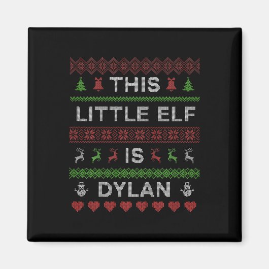 Kinder dieser kleine Elf ist Dylan Ugly Weihnachte Magnet (Vorne)