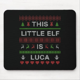 Kinder Dieser kleine Elf ist Luca Ugly Weihnachten Mousepad