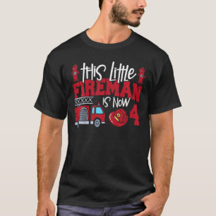 Kinder dieser kleine Feuerwehrmann ist jetzt 4 Feu T-Shirt