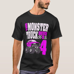 Kinder Dieser Monster-Lkw-Fahrer ist 4 Geburtstag T-Shirt