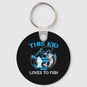 Kinder Dieses Kind Fischt Liebt Süße Jungen Mädche Schlüsselanhänger