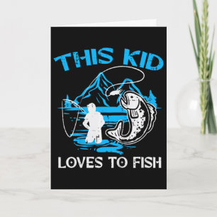 Kinder Dieses Kind Liebt Zu Fischen Niedliche Jung Karte
