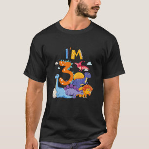 Kinder Dino 3Rd Geburtstag Junge ich bin 3 Jahre G T-Shirt