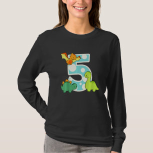 Kinder Dino 5. Geburtstag Jungen 5 Jahre Dinosauri T-Shirt