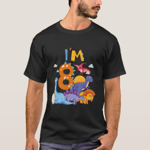 Kinder Dino 8. Geburtstag Junge ich bin 8 Jahre Gi T-Shirt