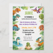 Kinder Dino Geburtstag Thema Einladung (Vorderseite)