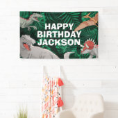 Kinder Dino Jurassic Trex Boy Dinosaur Geburtstag Banner (Insitu)