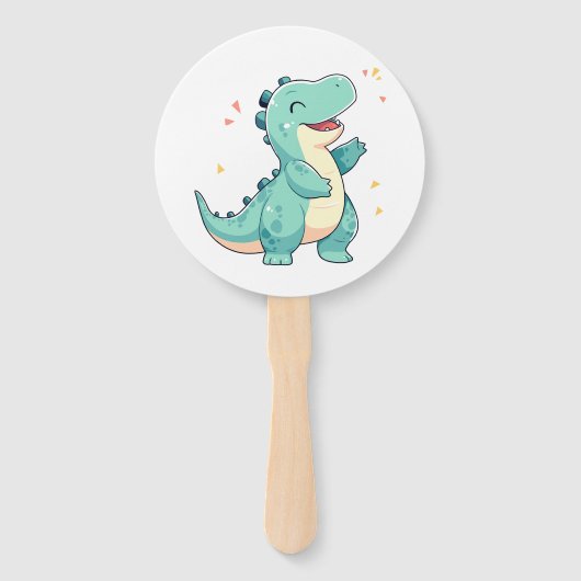 Kinder Dino Mite! Niedlich Dinosaurier Geburtstag  Fächer (Vorderseite)