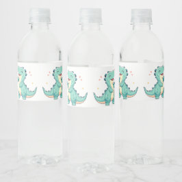 Kinder Dino Mite! Niedlich Dinosaurier Geburtstag  Wasserflaschenetikett