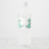 Kinder Dino Mite! Niedlich Dinosaurier Geburtstag Wasserflaschenetikett (Vorderseite)