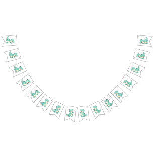 Kinder Dino Mite! Niedlich Dinosaurier Geburtstag Wimpelkette