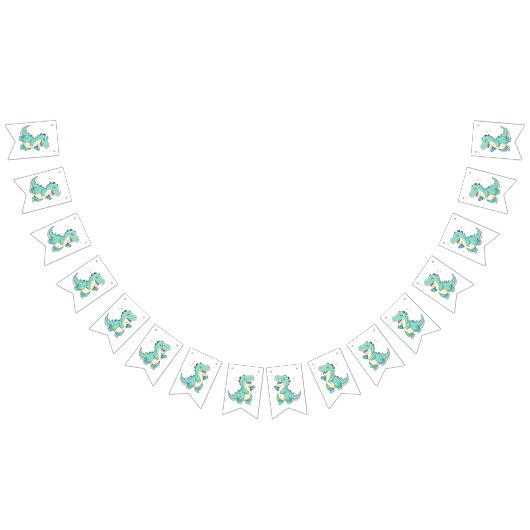 Kinder Dino Mite! Niedlich Dinosaurier Geburtstag Wimpelkette (Alle)