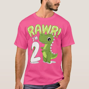Kinder Dinosaur 2Nd Geburtstagsoutfit Dinosaur Bir T-Shirt