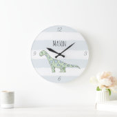 Kinder Dinosaur Cartoon & Name Boys Kinderzimmer Große Wanduhr (Zuhause)