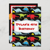 Kinder Dinosaur Geburtstagsparty Einladungen (Vorne/Hinten)